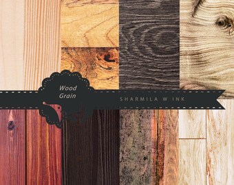 Wood Textures natural wood grain pattern  I 8 Digital Papers