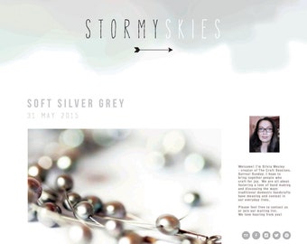 Premade Moderne Aquarel Pastel Blog Header - Grijs Minimalistisch Design