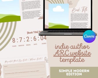 Modelo de site moderno para autores que desejam adquirir exemplares antecipados | Página de inscrição no Canva (Download instantâneo)