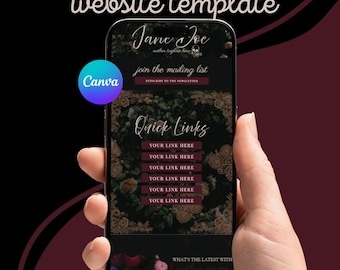 Modelo de link para autor de romance mafioso na bio | Site Canva | Ferramentas para autores independentes (Download instantâneo)