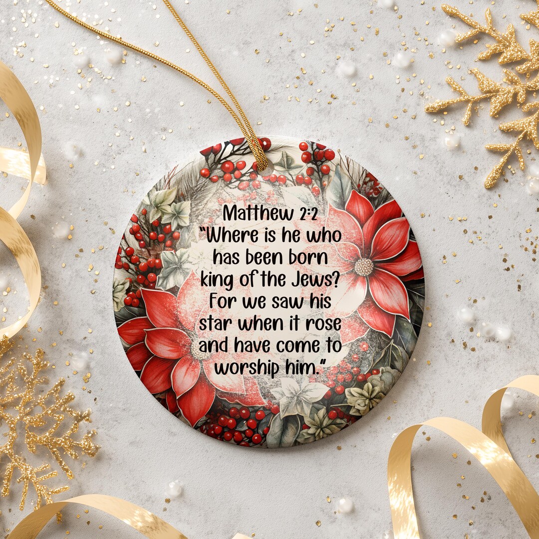 Bible Verse Christmas Ornament, Custom Scripture Gift, Christian Tree ...