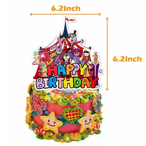 Digital Circus Birthday Party Decorations,Balloons, Cupcake Toppers Set,Pomni&Jack Themed Banner Kids Birthday Party Supplies Cake Topper