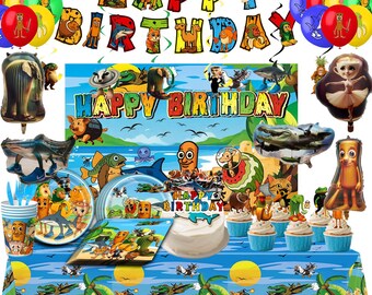 192 Pcs Birthday Party Tungtungtung Sahur Decoration Set - Italian Brainrot Party Supplies