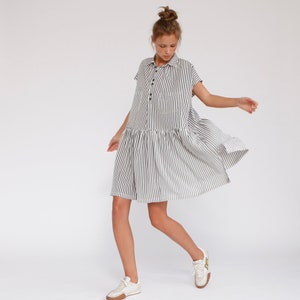 Labor day weekend sale, Poncho Dress , Stripe midi dress, Holiday dress , recommended summer dress , B&W Stripes.