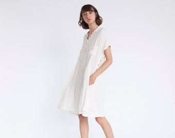 Lil Dress , Babydoll dress, Ivory Midi dress , Summer  dress,  Summer White dress.