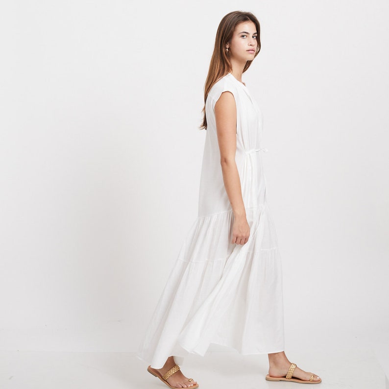 Lightweight Summer White Maxi Dress zdjęcie 6