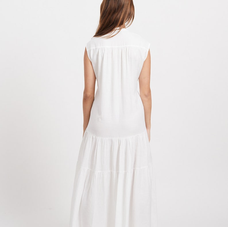 Lightweight Summer White Maxi Dress zdjęcie 8