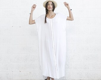 Pro order-Kaftan Dress, White,Summer boho Kaftan Dress.