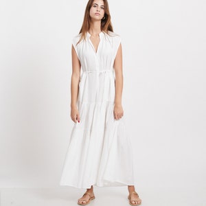 Lightweight Summer White Maxi Dress zdjęcie 4