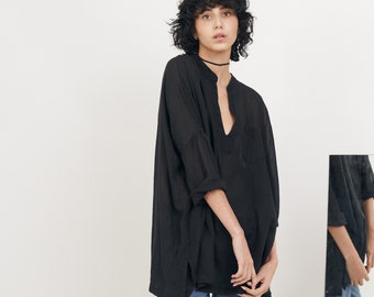 Caftan Blouse, Black.