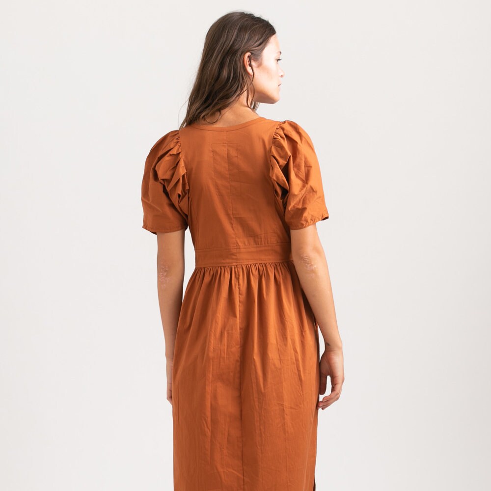 oasis crepe frill button dress