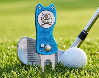 Personalized Golf Divot Tool with Ball Marker, Custom Golf Green Repair Tool, Stainless Steel Golf Accessory Gift for Golfer