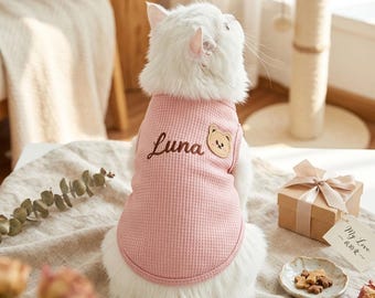Personalized Pet Vest, Custom Embroidered Dog Cat Shirt, Name Pet Clothes, Dog Mom Gift, New Puppy Gift
