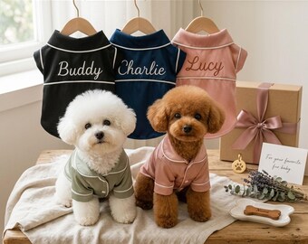 Personalized Pet Shirt, Custom Name Dog Clothes, Embroidered Dog Outfit, Pet Gift, Puppy Clothes, Dog Lover Gift