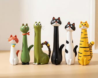 マンチョーリ イタリア陶器 猫の置物：花柄の長い首の像 - Etsy 日本