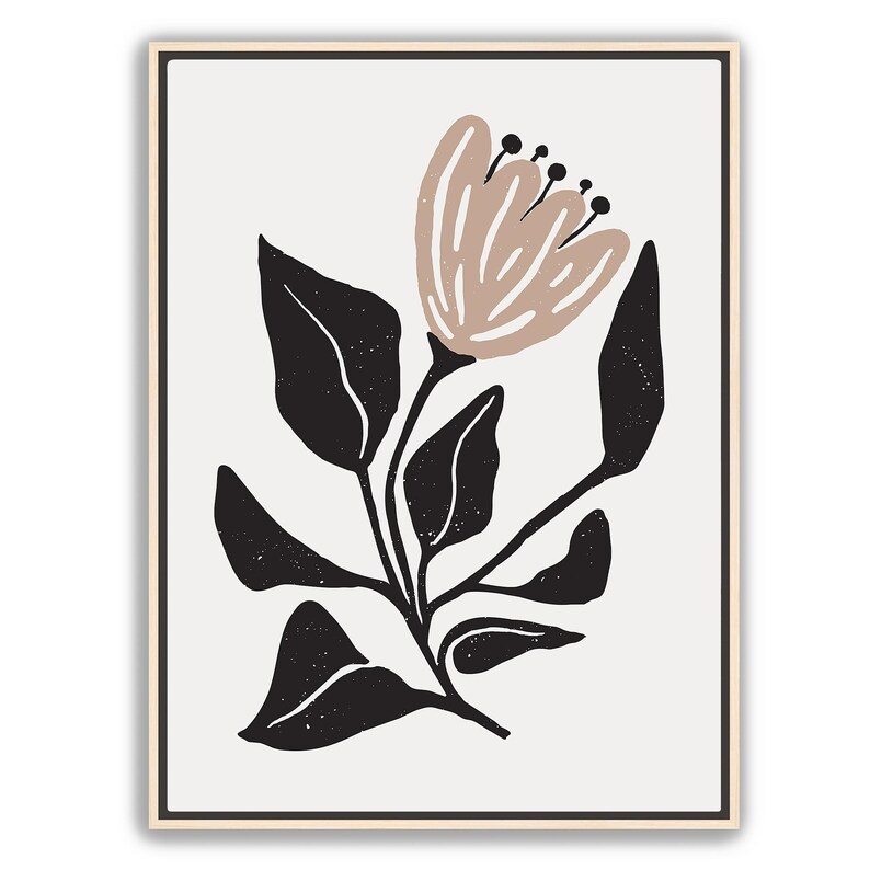 Boho Botanical Wall Art Set of 2 – Modern Folk Floral Prints, Neutral ...