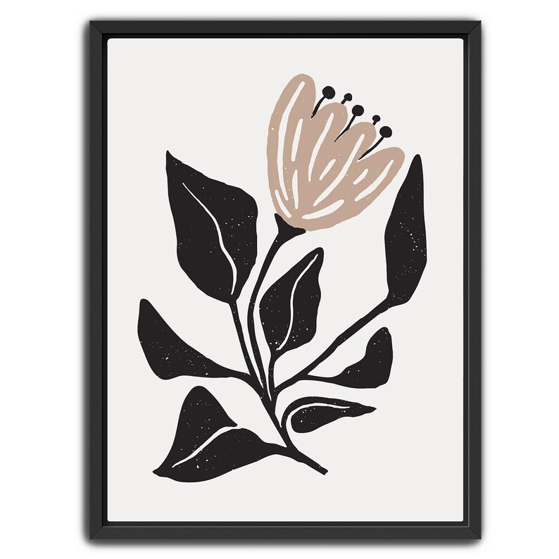 Boho Botanical Wall Art Set of 2 – Modern Folk Floral Prints, Neutral ...