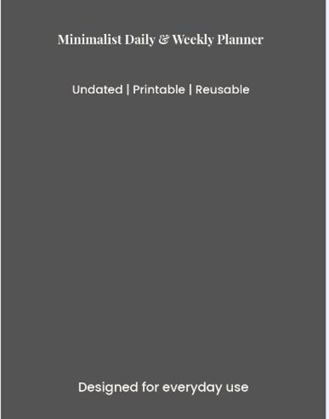 Undated Digital Planner PDF | Minimalist Daily & Weekly Planner ...