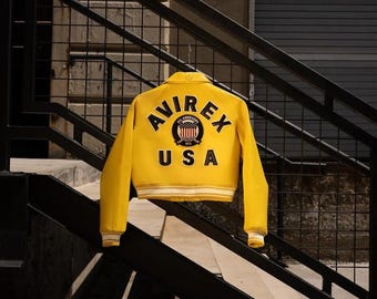 Vintage Avirex Unisex Leather Bomber Jacket, Classic Aviator Style, retro streetwear