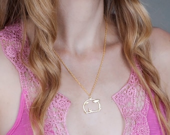 Gold Plated Cloud & Leaves Pendant Necklace