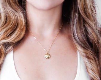 Athena Coin Necklace: 24k Gold Greek Medallion Pendant