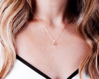Sterling Silver Ball Necklace: Minimalist Layering Necklace