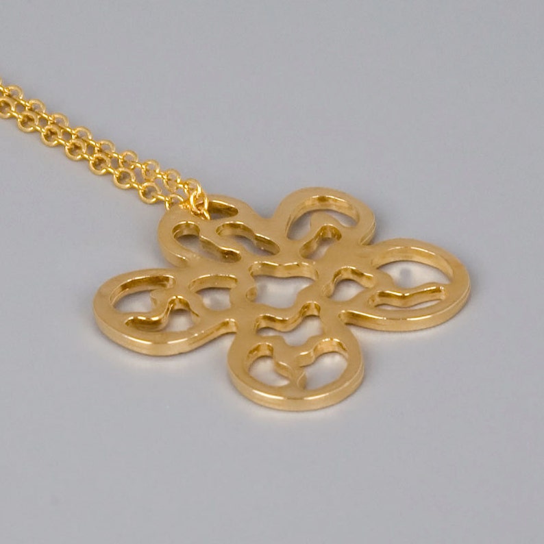 Gold Flower Necklace, Filigree Jewelry, Gold Necklace, Lace Flower Pendent, Bridesmaid Necklace, Gold Bridal Jewelry, Everyday Necklace image 4