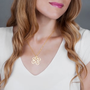 Gold Flower Necklace, Filigree Jewelry, Gold Necklace, Lace Flower Pendent, Bridesmaid Necklace, Gold Bridal Jewelry, Everyday Necklace image 1