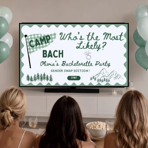 Camp Bachelorette Game Who's The Most Likely To Gender Swap Edition Drinking Powerpoint Game for Bach Weekend Hens Party (Digital Download)