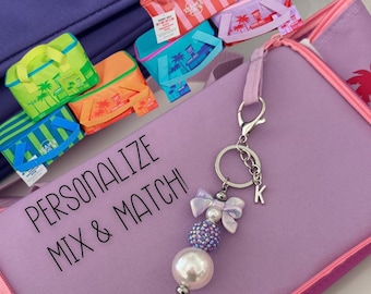 Personalized Initial Bag Charm with NWT TJ's Mini Insulated Tote Summer Collection