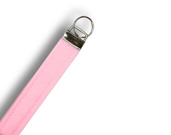 Handmade Cotton Quilted Wristlet Keychain | Key Fob Lanyard | Pink