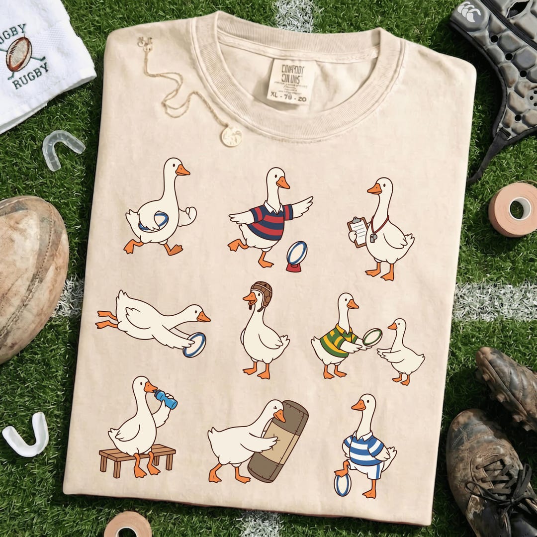 Goose Step Ruggy Rugby Silly Goose Shirt - Funny Rugby Player Tee, Rugby Union Shirt ...