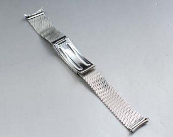 Near MINT OMEGA Milanese/Mesh Band 2028 18mm Stainless Steel Silver Men Vintage
