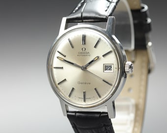 1971 Near MINT OMEGA Geneve 34mm 166.070 Automatic Silver Dial Men's Vintage