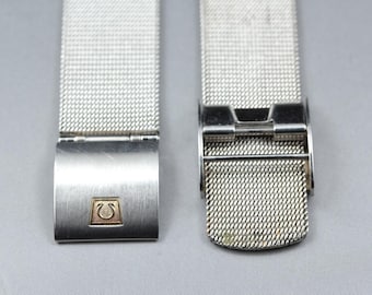 Near MINT OMEGA Milanese/Mesh Band 2057 18mm Stainless Bracelet Men's Vintage