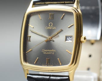 1984 MINT OMEGA Seamaster 29mm 196.0264 Quartz Black Roman Dial Men's Vintage
