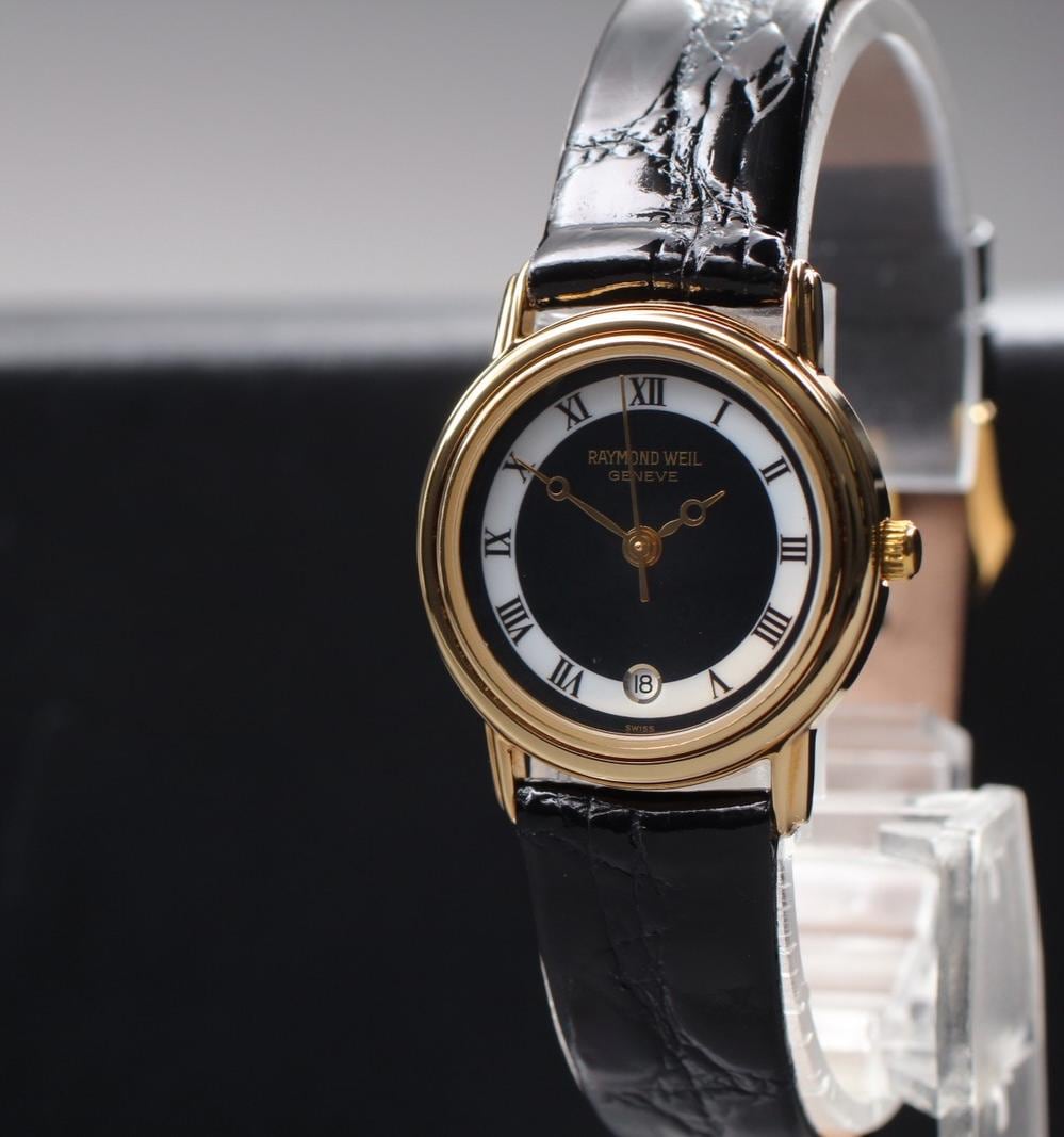 MINT BOX Vintage Raymond Weil Geneve 5332 Quartz Black Roman