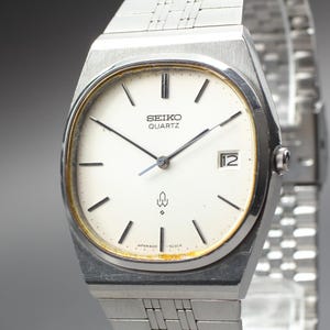 Vintage 1977 [Exc+5] Seiko Emblem 4122-5020 34mm Silver Dial Quartz Men&#39;s Watch