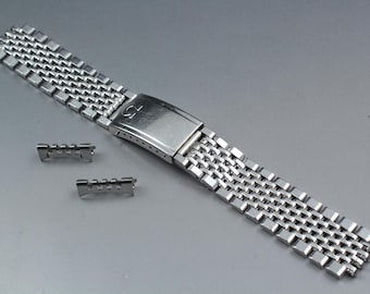 Near MINT OMEGA Beads of Rice Bracelet FF70/1503 18mm Stainless Steel Men's