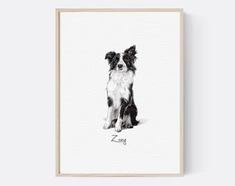 Custom Watercolor Pet Portrait, Mini Dog Cat Painting From Photo, Pet Memorial Gift, Pet Sketch