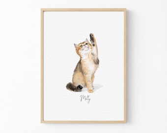 Custom Watercolor Pet Portrait from photo, Mini custom painting for Pets, Gift For Dog Cat Mom, Pet Memorial Gift