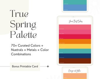 True Spring Digital Color Palette| Seasonal Color Swatches | No AI