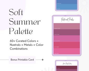 Soft Summer Color Palette: Seasonal Color Analysis Swatches + Printable Card