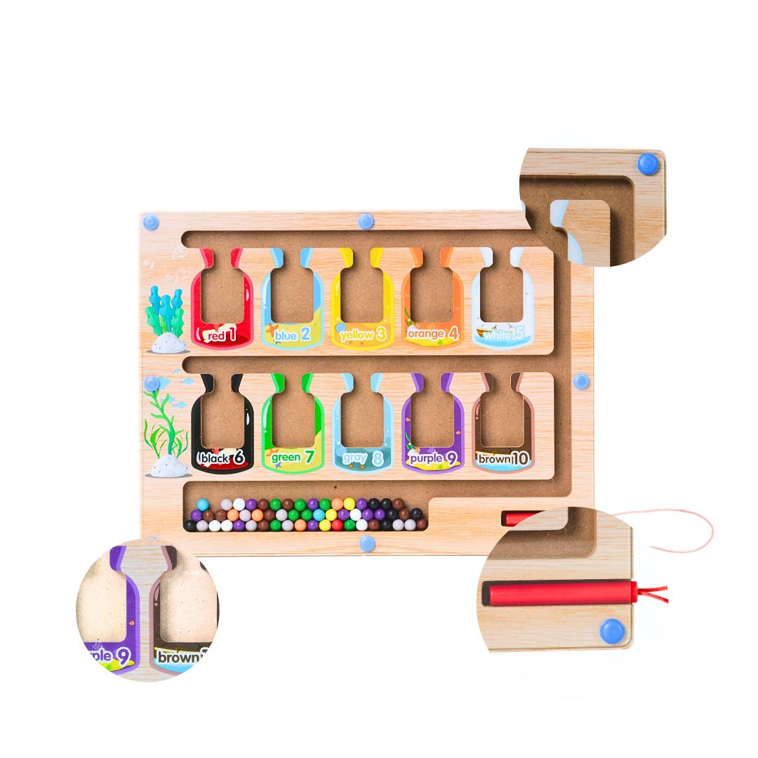 Montessori Magnetic Color and Number Maze, The magnetic color and number maze montessori toys is designed to help toddler recognize colors and learn numbers in a fun and interactive way. With 55 Montessori Magnetic Color and Number Maze, The magnetic color and number maze montessori toys is designed to help toddler recognize colors and learn numbers in a fun and interactive way. With 55