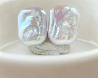 One-of-a-Kind Matched White Iridescent Baroque Pearl Pair, Baroque for Artisan Jewelry Making, Earrings, Pendants & Custom Design,NO:562