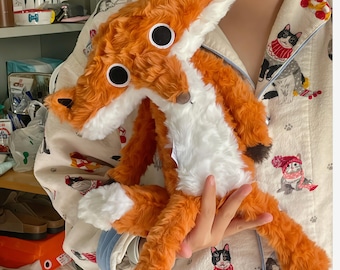 Divertido peluche de zorro naranja de 15,7 pulgadas: un animal de peluche excepcionalmente suave, una linda decoración infantil con temática de bosque, un juguete suave y tierno para abrazar.