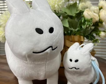 Fun Gubby Plush Toy, Roblox Emoji Bunny Plush Toy, Adorable White Bunny Plush Toy, Forsaken Gamer Gift
