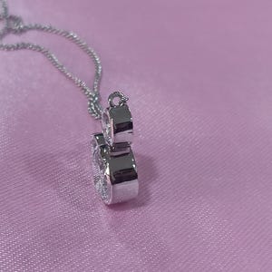 Mickey Mouse-vorm hanger ketting | 14 kt witgoud verguld sterlingzilver, gesimuleerde diamant, 18" afbeelding 4