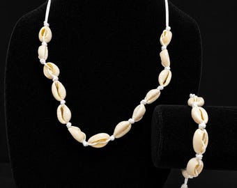 Cowrie Shell Necklace & Bracelet Set | Beach Boho | Coastal Seashell | Summer Vacation Gift for Women