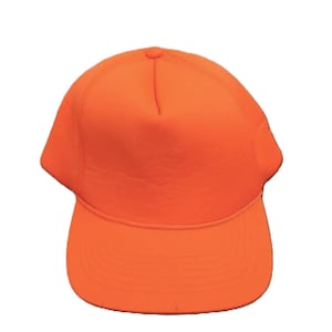 Vintage 80s Trucker Hat Hunter Neon Orange Hunting Snapback Cap Foam Fullback